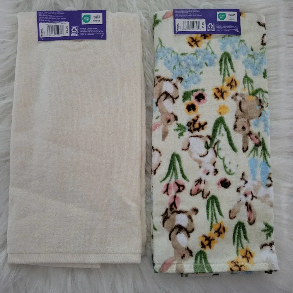 Spring Bunny Design Hand Towel Set